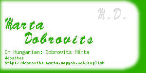 marta dobrovits business card